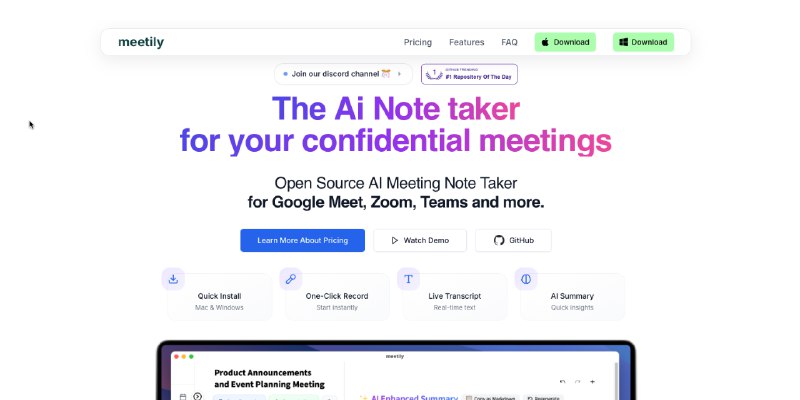 GitHub - Zackriya-Solutions/meeting-minutes: A free and open source, self hosted Ai based live meeting note taker and minutes summary…